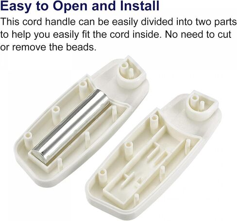 وزن الحبل العمياء من uxcell، 8 قطع ستارة نافذة مصراع 80 مم مقبض سلسلة مطرز ملحقات مظلة دوارة عمودية رومانية، أبيض in Kuwait