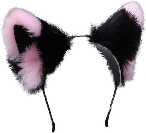Girl Women Cat Ears Headband Cosplay Hairband Fluffy Cute Party Headwear in Saudi Arabia