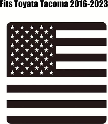 Fits Toyota Tacoma 2016-2023 Rear Back Middle Window American USA Flag Vinyl Decal Matte Black in Saudi Arabia
