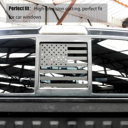 Fits Toyota Tacoma 2016-2023 Rear Back Middle Window American USA Flag Vinyl Decal Matte Black in Saudi Arabia