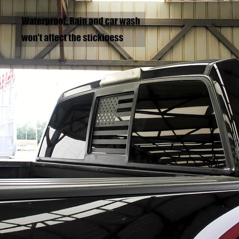 Fits Toyota Tacoma 2016-2023 Rear Back Middle Window American USA Flag Vinyl Decal Matte Black in Saudi Arabia