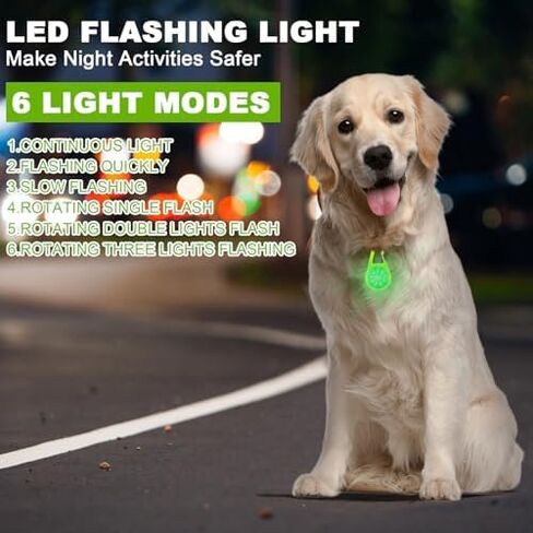 Dog Collar Light-Dog Lights for Night Walking, Clip on Dog Light 6 Modes, Rechargeable Dog Collar Light, Waterproof Dog Flashlight for Dog, Cat, Pet, Backpack, Clothing, Climbing, Bike in Saudi Arabia