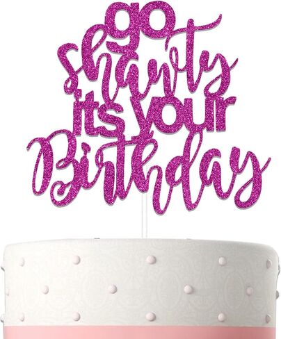 Go Shawty Its Your Birthday Cake Topper, Its My Birthday Cake Topper, Girls Birthday Cake Decorations, Hip Hop Themed Birthday Party Decor Supplies Rose Red in Saudi Arabia