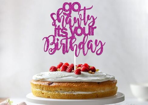 Go Shawty Its Your Birthday Cake Topper, Its My Birthday Cake Topper, Girls Birthday Cake Decorations, Hip Hop Themed Birthday Party Decor Supplies Rose Red in Saudi Arabia