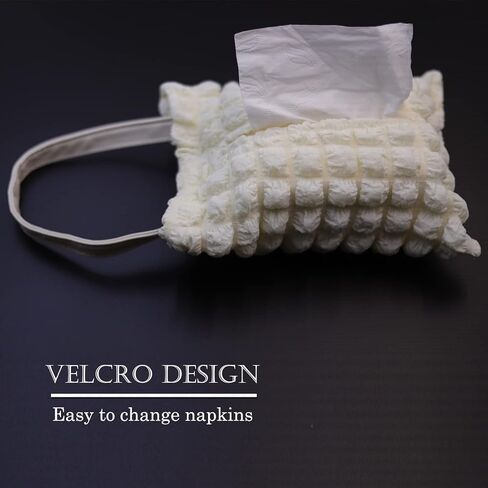 2 Pack Car Tissue Holder, Standard Size Tissue Box Holder for Car Back Seat, Hanging Tissue Bag for Travel Napkin Holder Camping Toilet Paper Holder- White in Saudi Arabia