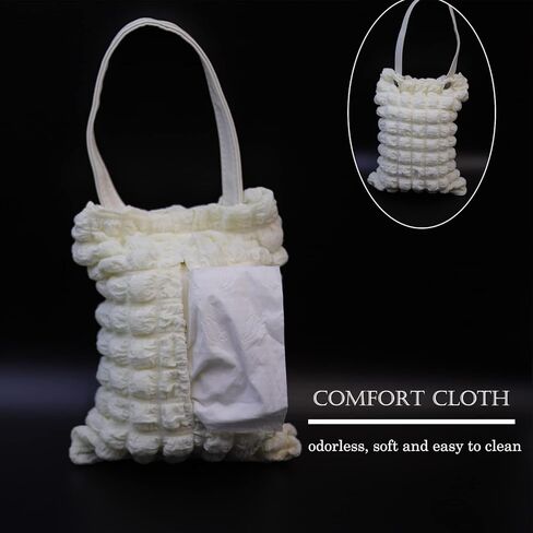 2 Pack Car Tissue Holder, Standard Size Tissue Box Holder for Car Back Seat, Hanging Tissue Bag for Travel Napkin Holder Camping Toilet Paper Holder- White in Saudi Arabia