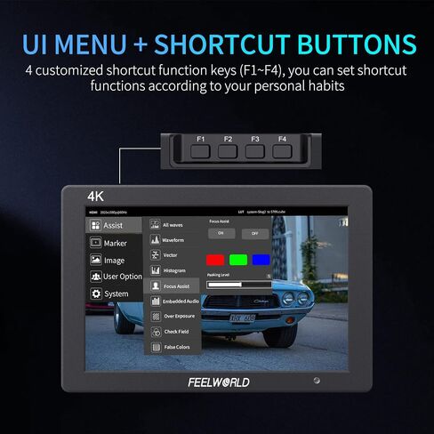 FEELWORLD T7 Plus 7 Inch Camera Field Monitor+F550 2200mAh Battery 4K HDMI DSLR Field Monitors Screen with HD Video Assist 3D LUT On Camera Monitor in Saudi Arabia