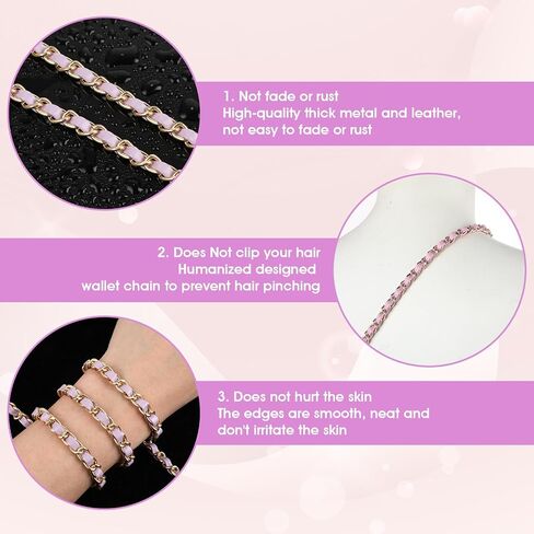 Imitation Pearl Purse Chain Strap, 47 in Adjustable Leather Strap Crossbody Bag Chains Handbag Chain for Shoulder Bag in Saudi Arabia