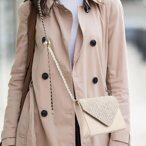 Imitation Pearl Purse Chain Strap, 47 in Adjustable Leather Strap Crossbody Bag Chains Handbag Chain for Shoulder Bag in Saudi Arabia