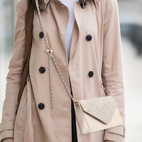 Imitation Pearl Purse Chain Strap, 47 in Adjustable Leather Strap Crossbody Bag Chains Handbag Chain for Shoulder Bag in Saudi Arabia