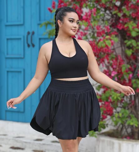 Seawhisper Womens 2 in 1 Plus Size Shorts Casual Active Skort Skirts for Women 12-26 Plus in Saudi Arabia