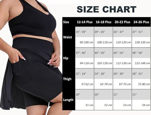 Seawhisper Womens 2 in 1 Plus Size Shorts Casual Active Skort Skirts for Women 12-26 Plus in Saudi Arabia