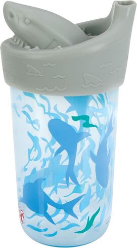Nuby No Spill 3D Character Sippy Cup with Soft Touch Flo Silicone Top, 12 Ounce, Shark in Saudi Arabia