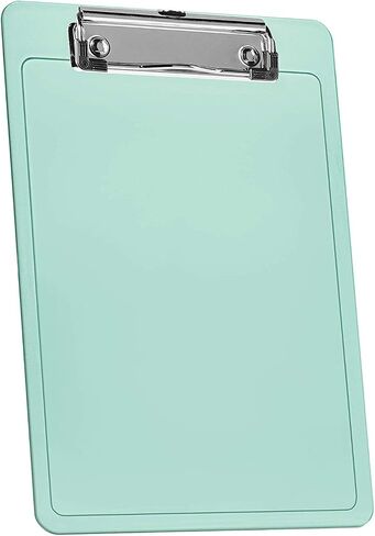 Acrimet Clipboard Memo Size A5 (9 1/4" x 6 5/16") Low Profile Clip (Plastic) (Clear Green Color) (3 Pack) in Saudi Arabia