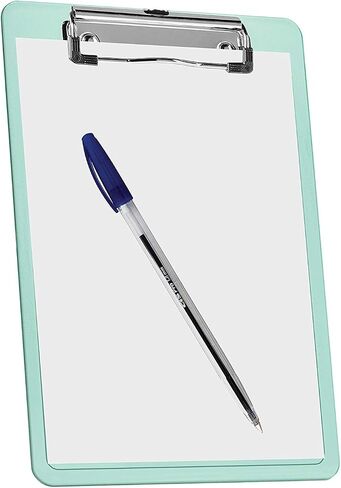 Acrimet Clipboard Memo Size A5 (9 1/4" x 6 5/16") Low Profile Clip (Plastic) (Clear Green Color) (3 Pack) in Saudi Arabia