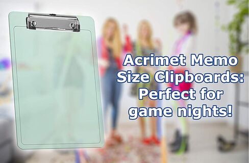Acrimet Clipboard Memo Size A5 (9 1/4" x 6 5/16") Low Profile Clip (Plastic) (Clear Green Color) (3 Pack) in Saudi Arabia