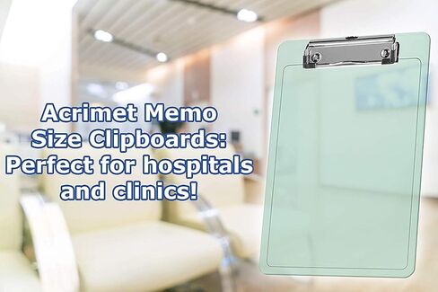 Acrimet Clipboard Memo Size A5 (9 1/4" x 6 5/16") Low Profile Clip (Plastic) (Clear Green Color) (3 Pack) in Saudi Arabia