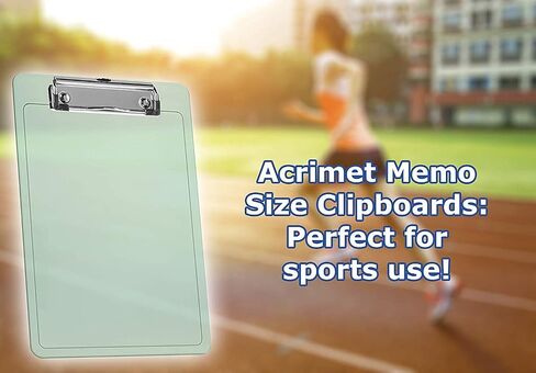 Acrimet Clipboard Memo Size A5 (9 1/4" x 6 5/16") Low Profile Clip (Plastic) (Clear Green Color) (3 Pack) in Saudi Arabia
