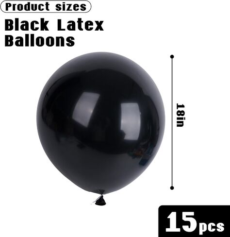 FUTUREPLUSX 15PCS Matte Black Latex Balloons, 18inch Party Balloons for Birthday Wedding Engagement Graduation Anniversary Party Decor in Saudi Arabia