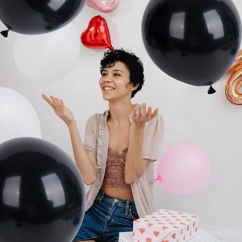 FUTUREPLUSX 15PCS Matte Black Latex Balloons, 18inch Party Balloons for Birthday Wedding Engagement Graduation Anniversary Party Decor in Saudi Arabia
