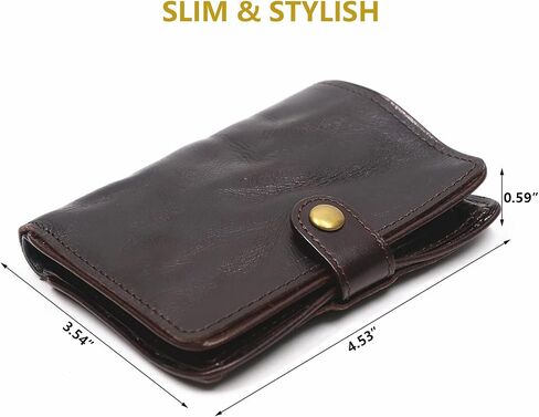Top Grain Leather Wallet for Men, Rfid Blocking Short Bifold Slim Mens Wallet, Men Thin Billfold Wallet with Card Holder Gift Box (Coffee) in Saudi Arabia