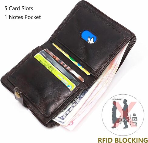 Top Grain Leather Wallet for Men, Rfid Blocking Short Bifold Slim Mens Wallet, Men Thin Billfold Wallet with Card Holder Gift Box (Coffee) in Saudi Arabia