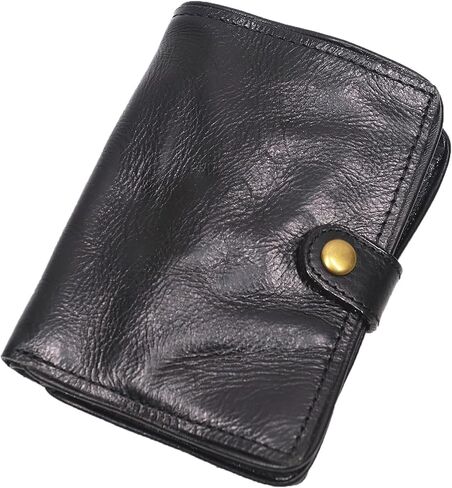 Top Grain Leather Wallet for Men, Rfid Blocking Short Bifold Slim Mens Wallet, Men Thin Billfold Wallet with Card Holder Gift Box (Coffee) in Saudi Arabia