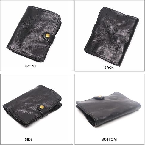 Top Grain Leather Wallet for Men, Rfid Blocking Short Bifold Slim Mens Wallet, Men Thin Billfold Wallet with Card Holder Gift Box (Coffee) in Saudi Arabia