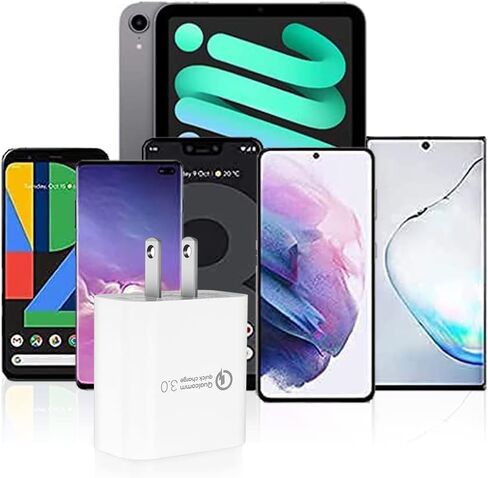 شاحن حائط سريع TPLTECH للشحن السريع 3.0 لجهاز TracFone LG Rebel 4 LTE L212VL/L211BL/237C/530G/Power L22C/Ultimate، LG G3 G4 V10 K10، Phoenix 2 K350N 3 4/K4، LG Rebel 2 X210/Rebel 3 L158VL Micro USB حبل in Kuwait