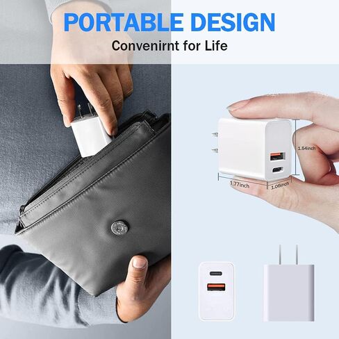 USB C Wall Charger Block,20W Dual Port Cube,Fast Charging Plug Compatible with Apple Watch Series 9 8 7 SE iPhone iPhone 15/15 Pro/15 Pro Max/15 Plus/14/13/12/11 in Saudi Arabia