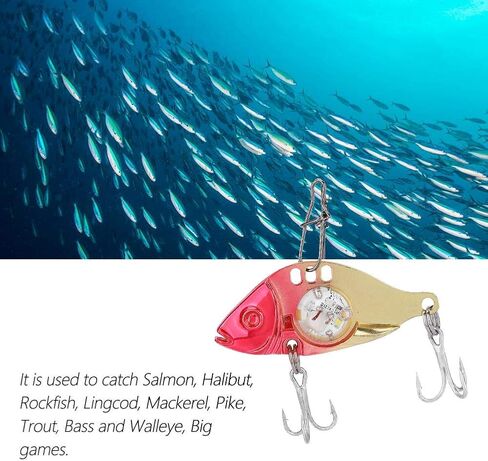 LED Flashing Crankbait, Crankbaits for Bass Fishing, Fishing Lures Underwater Bait Electronic Lures with Treble Hook Fishing Tackle Accessories Slowing Sinking Baits in Saudi Arabia