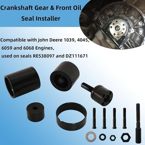 Crankshaft Gear & Front Oil Seal Installer Compatible with John Deere 1039, 4045, 6059 and 6068 Engines, Replaces OE# JDG954B in Saudi Arabia