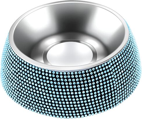 eing Dog Bowls, Stainless Steel Pet Bowls with Bling Rhinestones,Pet Bowls Food Water Feeder with Non-Skid Rubber Base for Puppy Cats Dogs (320ML,1 - Pack, Purple) in Kuwait