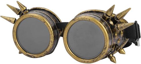 VGEBY Spiked Steampunk Goggles,Vintage Spiked Steampunk Goggles Cosplay Glasses Double Layer Windproof Arm Supports Arm, Hand & Finger Supports (Bronze) in Saudi Arabia