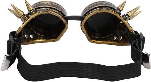 VGEBY Spiked Steampunk Goggles,Vintage Spiked Steampunk Goggles Cosplay Glasses Double Layer Windproof Arm Supports Arm, Hand & Finger Supports (Bronze) in Saudi Arabia