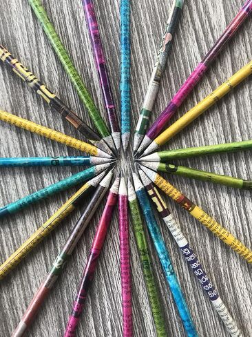 earthbound CREATIONS Eco-friendly Wood & Plastic Free Handmade Rainbow Recycled Paper #2 HB Pencils For School and Office Supplies, Pre-sharpened, Pack (10) in Saudi Arabia