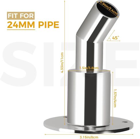 Stainless Steel 316 Thru Hull Exhaust Skin, 24mm Tube Pipe Socket Hardware for Diesel heaters Exhaust Pipe in Saudi Arabia