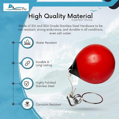 MARINE CITY Buoy Balls Inflatable Heavy Duty Marine Grade PVC Marker Buoys 12 Inches Diameter Spherical Boat Mooring Buoys Anchoring Rafting Marking Fishing (1 Set) in Saudi Arabia