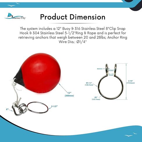 MARINE CITY Buoy Balls Inflatable Heavy Duty Marine Grade PVC Marker Buoys 12 Inches Diameter Spherical Boat Mooring Buoys Anchoring Rafting Marking Fishing (1 Set) in Saudi Arabia