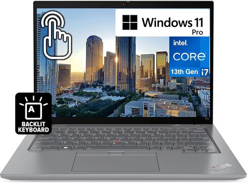 Oemgenuine Lenovo Thinkpad T14 Gen 4 Touchscreen 14" Display, Intel 10 Core i7-1355U, 32GB DDR5, 512GB NVMe, WiFi 6, BT, Backlit KB, FP, HD Webcam, Win 11 Pro, 3 YR, Business Laptop in Saudi Arabia