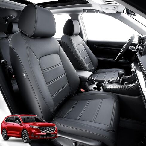 غطاء مقعد DiffCar® بتغطية كاملة لسيارة Honda CRV مناسب خصيصًا لـ 2023 2024 LX EX EX-L Sport Touring Sport-L (متضمن هجين) مصنوع من ملحقات داخلية للسيارة باللون الأسود، مجموعة كاملة لسيارة CR-V in Kuwait