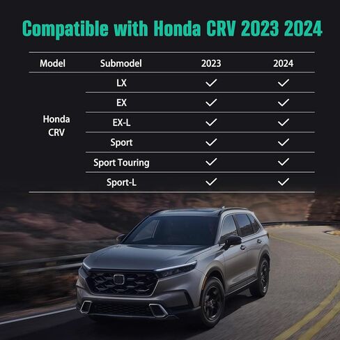 غطاء مقعد DiffCar® بتغطية كاملة لسيارة Honda CRV مناسب خصيصًا لـ 2023 2024 LX EX EX-L Sport Touring Sport-L (متضمن هجين) مصنوع من ملحقات داخلية للسيارة باللون الأسود، مجموعة كاملة لسيارة CR-V in Kuwait