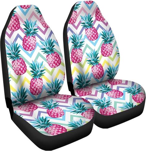 قطعتان من غطاء مقعد السيارة بتصميم هندسي مطبوع عليه أناناس وغطاء مقعد أمامي مقاوم للماء للرجال والنساء، ديكور مريح لمقعد السيارة مناسب لشاحنة سيارات الدفع الرباعي سيدان in Kuwait