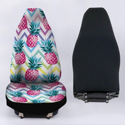قطعتان من غطاء مقعد السيارة بتصميم هندسي مطبوع عليه أناناس وغطاء مقعد أمامي مقاوم للماء للرجال والنساء، ديكور مريح لمقعد السيارة مناسب لشاحنة سيارات الدفع الرباعي سيدان in Kuwait