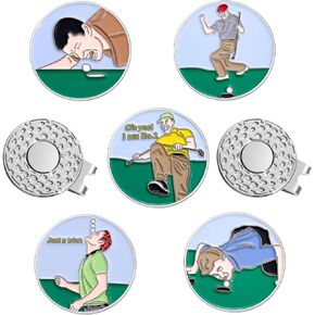 Magnetic Golf Ball Markers for Hat, Funny Enamel Golf Ball Marker with Magnetic Hat Clip for Golf Hats Bags Gloves Accessories
