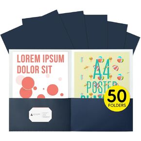 25Pcs Black Two-Pocket Heavyweight File Folder,Letter Size,Paper File Folder for School Office Home Bussines