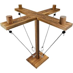 Large Hook Ring Toss Game for Adults, Wooden Hook and Ring Game Outdoor, Craggy Xplr Ring and Hooks Game on a String, Shot Ladder, Table Top Ring Games, Hook and Ring Battle