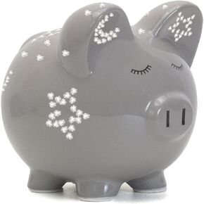 Child To Cherish -Night Light Piggy Bank, Grey