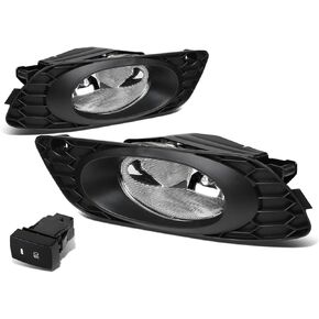 DNA MOTORING FL-HC124D-SM Front Bumper Fog Light Driver & Passenger Side Enhance visibility [Compatible with 2012 Honda Civic 4-Door]