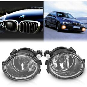 TangMiGe Fog Lights Lamps for 2000-2006 BMW (E46 M3 E39 M5) / 3 Series (320i 323i 325i 325xi 330i 330xi Sedan w/Sport Package, 325i 325xi Wagon w/Sport Package) Premium Assembly, 1 Pair, Yellow Lens